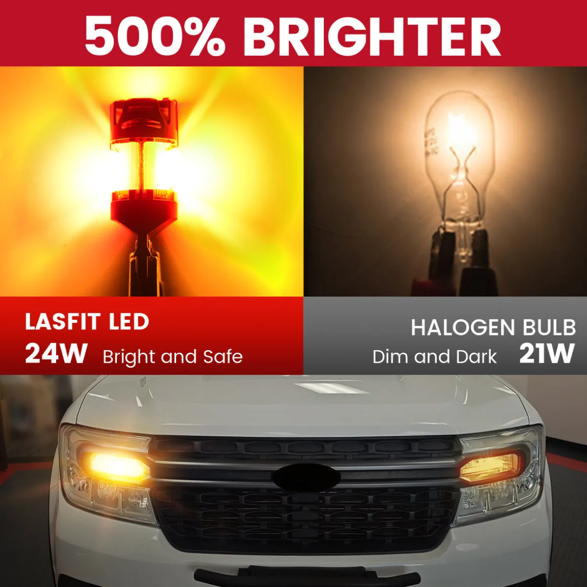 Amber 4257 CanBus-Ready Turn Signal Light LED Bulbs | D2 Series