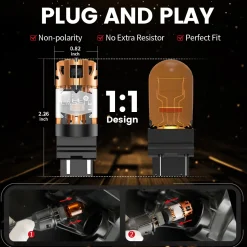 Amber 4257 CanBus-Ready Turn Signal Light LED Bulbs | D2 Series