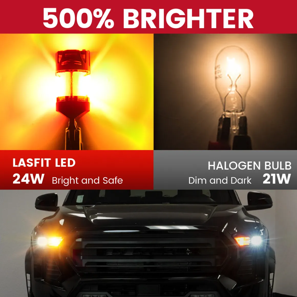 Amber 7443 CanBus-Ready Turn Signal Light LED Bulbs | D2 Series