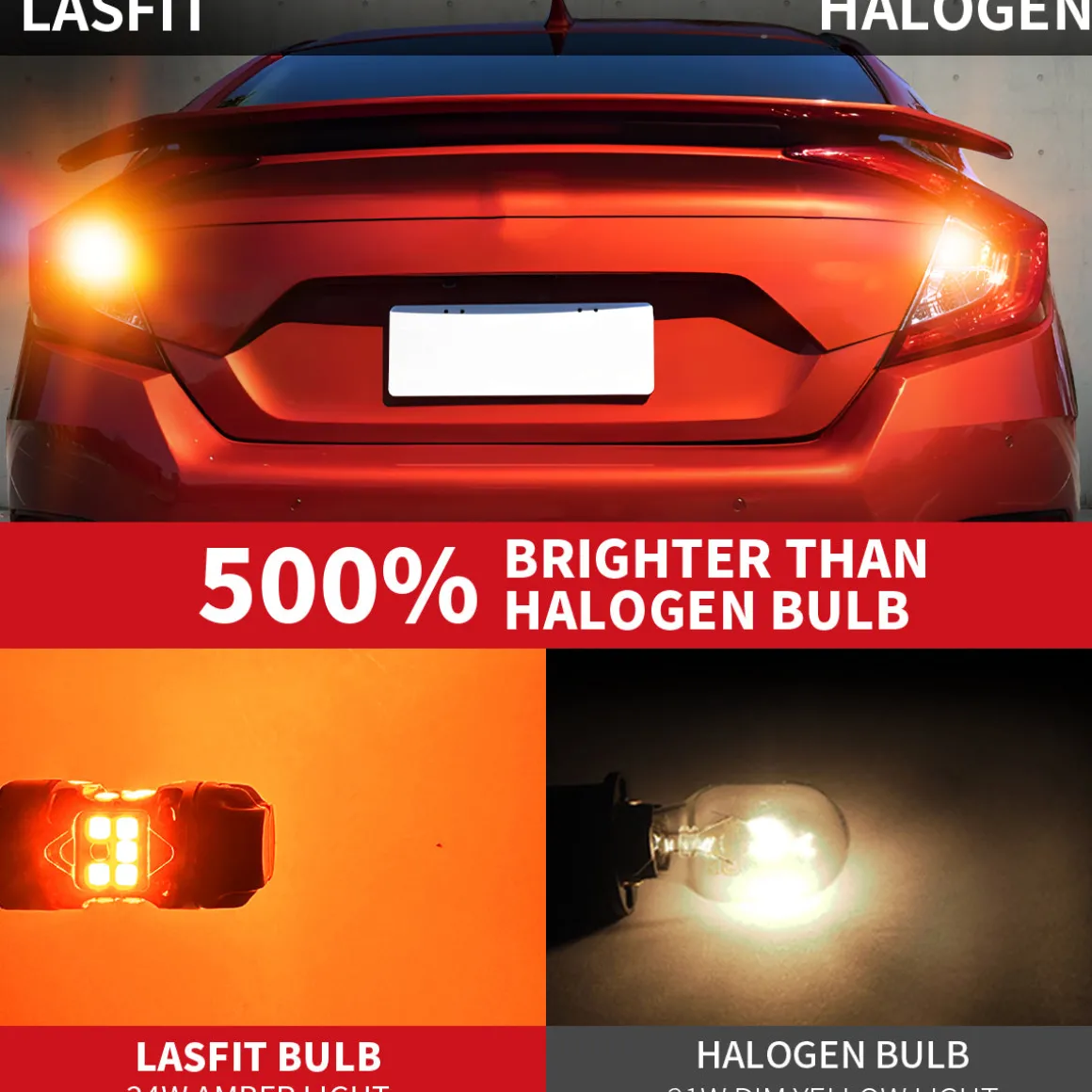 BAU15S PY21W LED Turn Signal Bulbs CanBus-Ready Amber | T3 Series