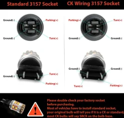3157 3057 4057 4157 CANBUS Error Free Anti Hyper Flash Switchback LED Turn Signal Light Dual Color Bulb, 2 Bulbs