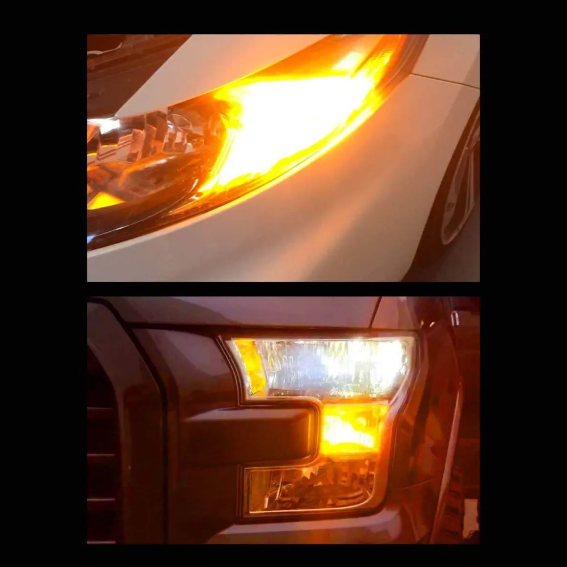 7443 7444 CANBUS Error Free Anti Hyper Flash Switchback LED Turn Signal Light Dual Color Blinker Bulb-CK Socket, 2 Bulbs