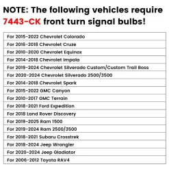 7443 7444 CANBUS Error Free Anti Hyper Flash Switchback LED Turn Signal Light Dual Color Blinker Bulb-CK Socket, 2 Bulbs