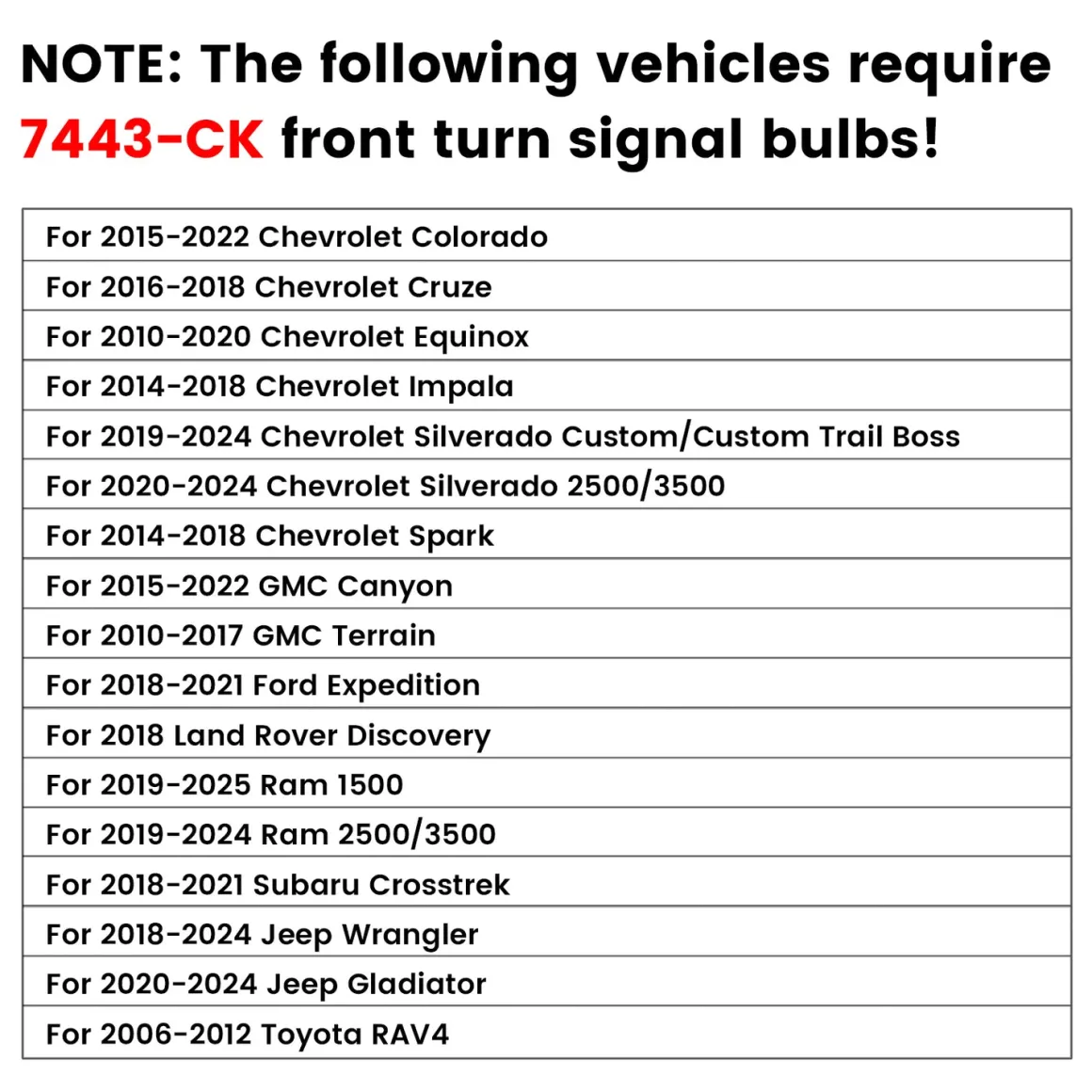 7443 7444 CANBUS Error Free Anti Hyper Flash Switchback LED Turn Signal Light Dual Color Blinker Bulb-CK Socket, 2 Bulbs