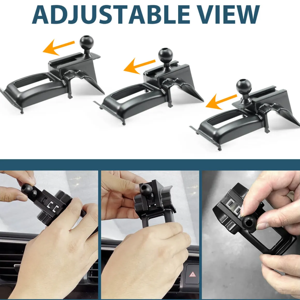 Custom Car Air Vent Clip For 0.67'' Joint Ball Cell Phone Holder