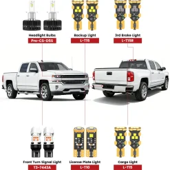 Custom Engineered for 2016-2018 Chevrolet Silverado 1500 LED Bulbs Upgrade | Tested and Verified