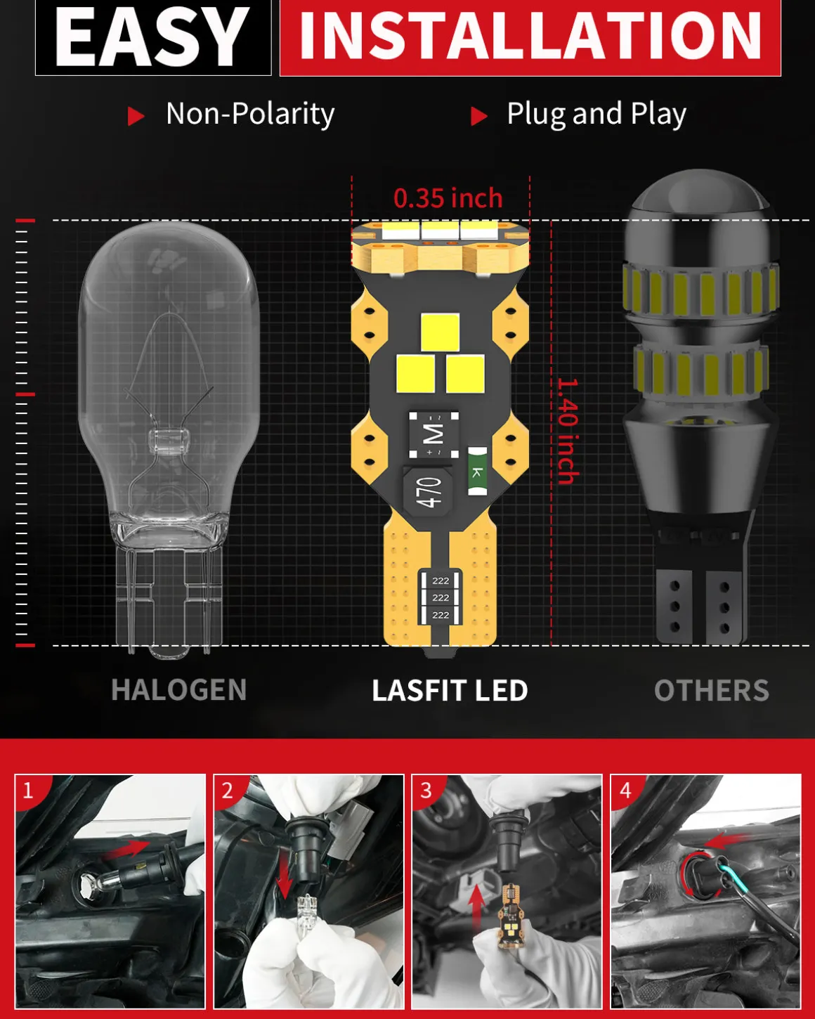 Custom Engineered for 2013-2016 Ford Escape LED Bulbs Upgrade