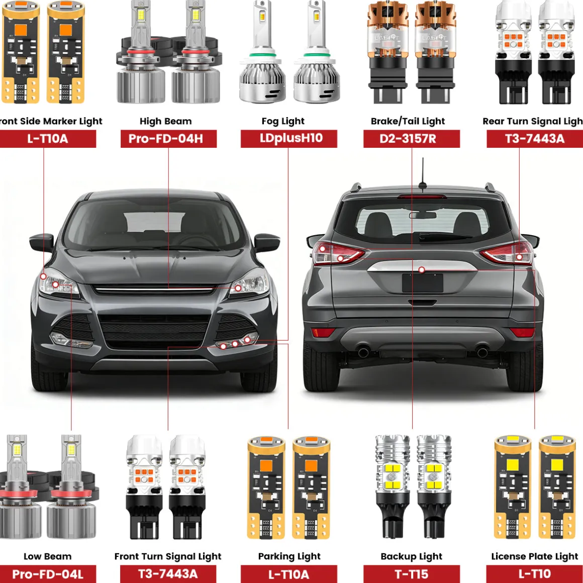 Custom Engineered for 2013-2016 Ford Escape LED Bulbs Upgrade