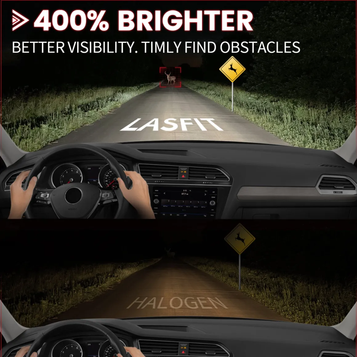 Custom H7 LED Bulbs Fit for Mercedes Benz Volkswagen Tiguan with Retainer Adapter Plug n Play | 2 Bulbs