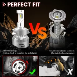 Custom H7 LED Bulbs Fit for Mercedes Benz Volkswagen Tiguan with Retainer Adapter Plug n Play | 2 Bulbs