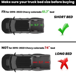 Fit for 2015-2022 Chevrolet Colorado 5.1FT Short Bed Mat or Tailgate Mat