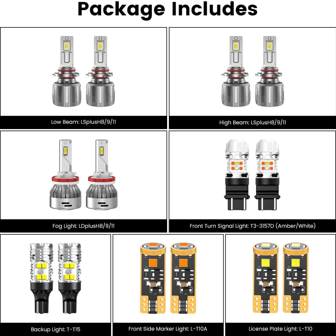 Fit for 2008-2012 Chevrolet Malibu The Brightest LED Bulbs Upgrade