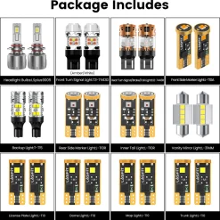 Fit for 2016-2018 Chevrolet Malibu The Brightest LED Bulbs Upgrade