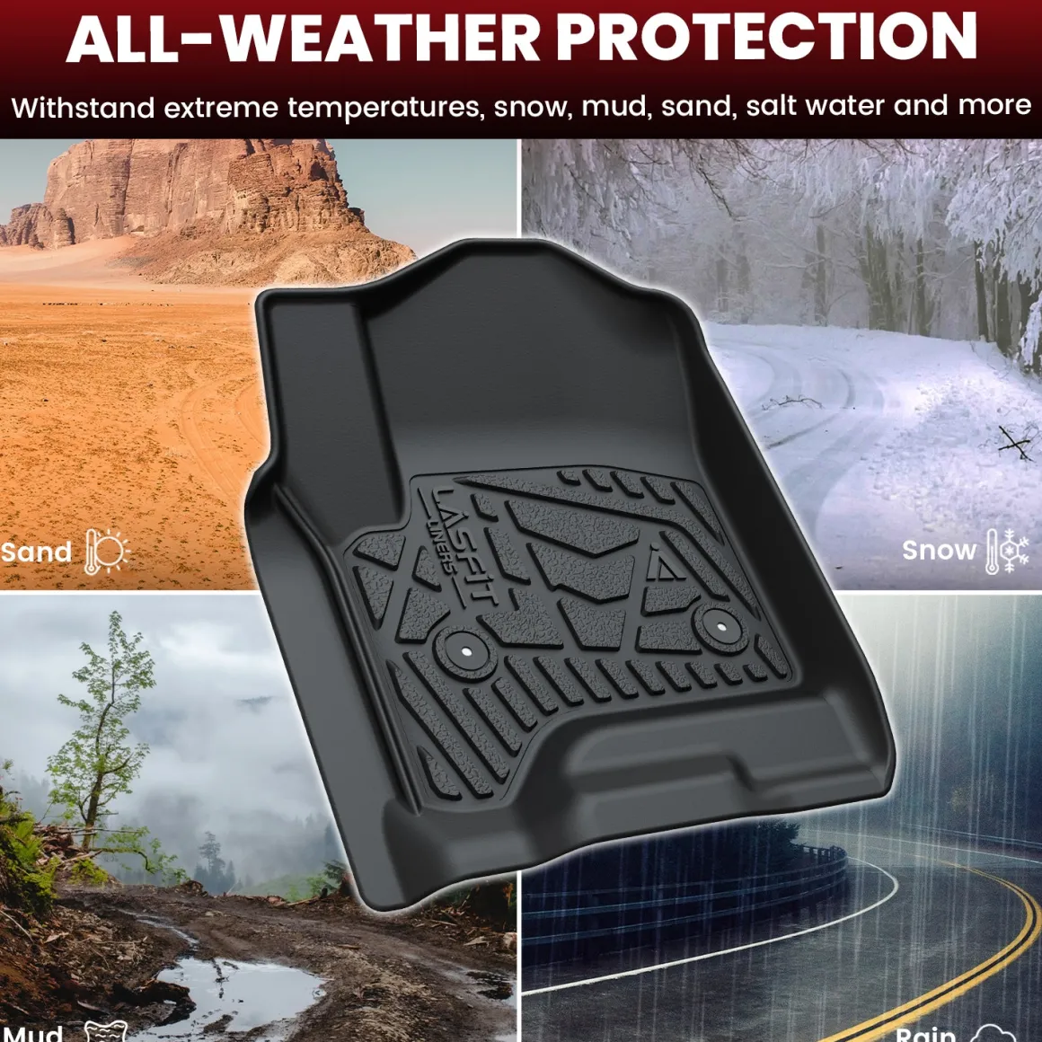 Fit for 2014-2018 Chevrolet Silverado 1500 Floor Mats, Fit Carpet Floor & Without 4*4 Shifter Only