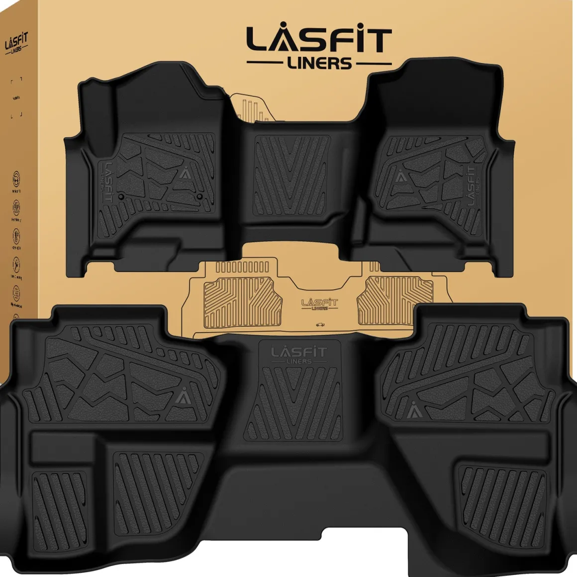 Fit for 2014-2018 Chevrolet Silverado 1500 Floor Mats, Fit Carpet Floor & Without 4*4 Shifter Only