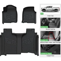Fit for 2019-2026 Chevrolet Silverado 1500 Floor Mats, Fit Carpet Floor Only, Not Fit 2019 Silverado 1500 LD