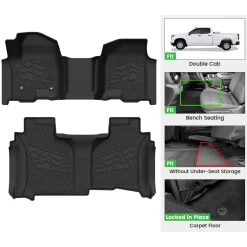 Fit for 2019-2026 Chevrolet Silverado 1500 Floor Mats, Fit Carpet Floor Only, Not Fit 2019 Silverado 1500 LD