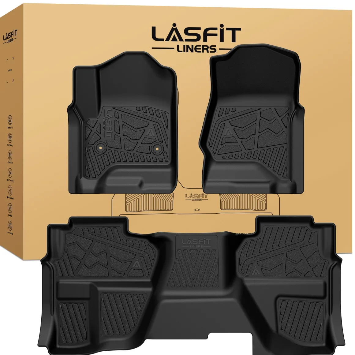 Fit for 2015-2019 Chevrolet Silverado 2500HD 3500HD Floor Mats, Fit Carpet Floor & Without 4*4 Shifter Only