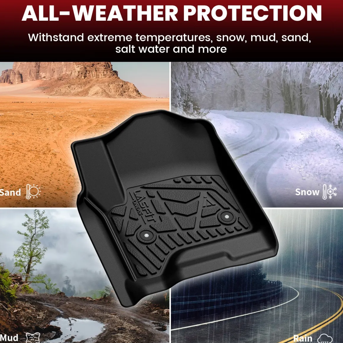 Fit for 2015-2019 Chevrolet Silverado 2500HD 3500HD Floor Mats, Fit Carpet Floor & Without 4*4 Shifter Only