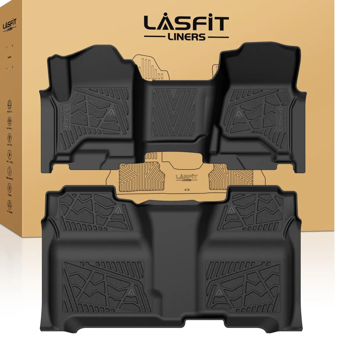Fit for 2015-2019 Chevrolet Silverado 2500HD 3500HD Floor Mats, Fit Carpet Floor & Without 4*4 Shifter Only