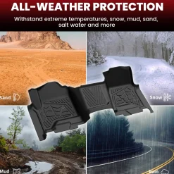 Fit for 2015-2019 Chevrolet Silverado 2500HD 3500HD Floor Mats, Fit Carpet Floor & Without 4*4 Shifter Only
