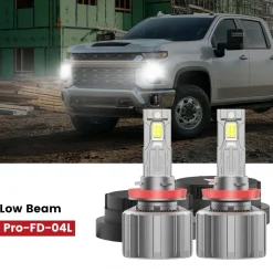 Fit for 2020-2026 Chevrolet Silverado HD 2500 3500 Custom H11 H9 LED Bulbs with Dust Cover | Pro-DC Series