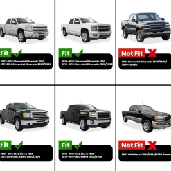Fit for 2007-2018 Chevrolet Silverado 1500 Heavy Duty 5.8FT or 6.5FT Bed Mat, Not Fit 2007 Classic Body Style