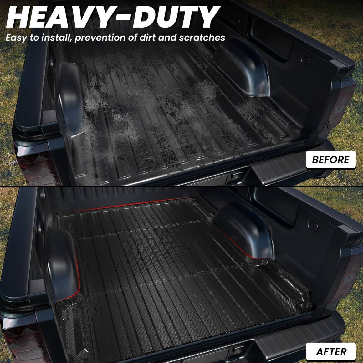 Fit for 2007-2018 Chevrolet Silverado 1500 Heavy Duty 5.8FT or 6.5FT Bed Mat, Not Fit 2007 Classic Body Style