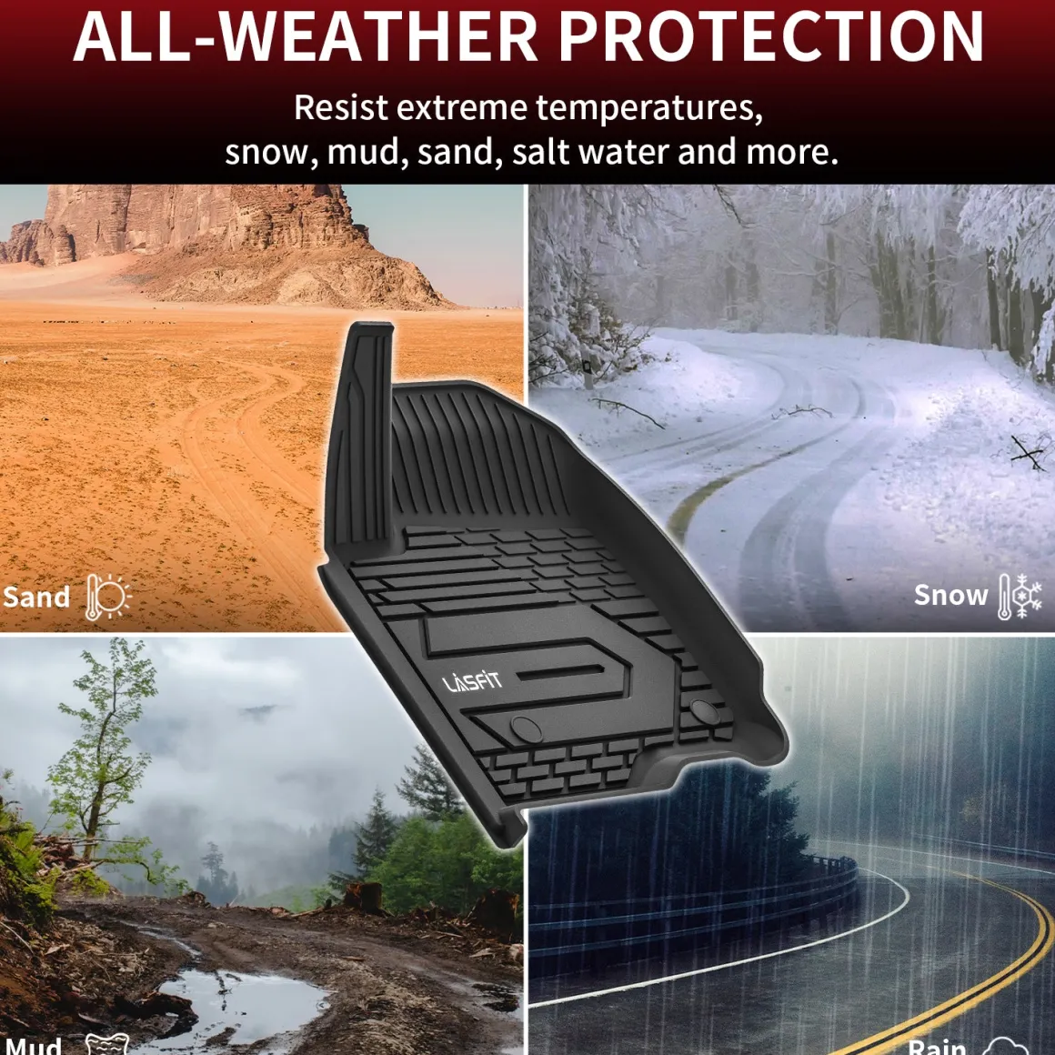 Fit for 2019-2026 Chevrolet Silverado 1500 1st Row Floor Mats, Fit Bucket Seat & Carpet Floor Only, Not for 2019 Silverado LD