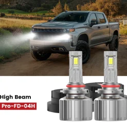 Fit for 2019-2026 Chevrolet Silverado 1500 WT/Custom/Custom Trail Boss Custom-Fit H11 9005 LED Bulbs with Dust Cover | Pro-DC Series