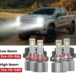 Fit for 2019-2026 Chevrolet Silverado 1500 WT/Custom/Custom Trail Boss Custom-Fit H11 9005 LED Bulbs with Dust Cover | Pro-DC Series