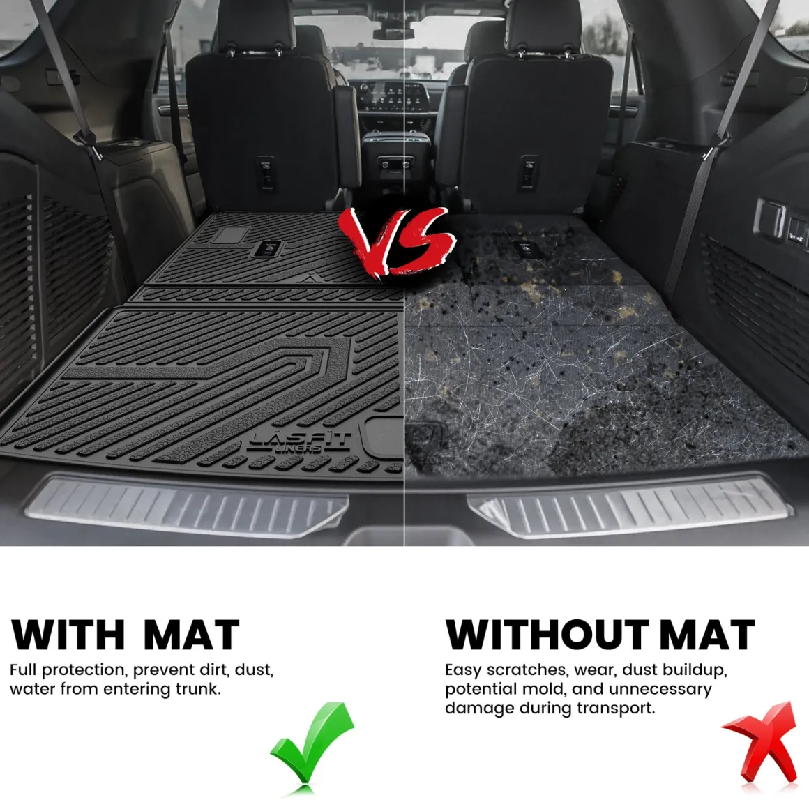 Fit for 2021–2026 Chevrolet Tahoe Individual Floor or Cargo Mats, Not Fit 9 Seats