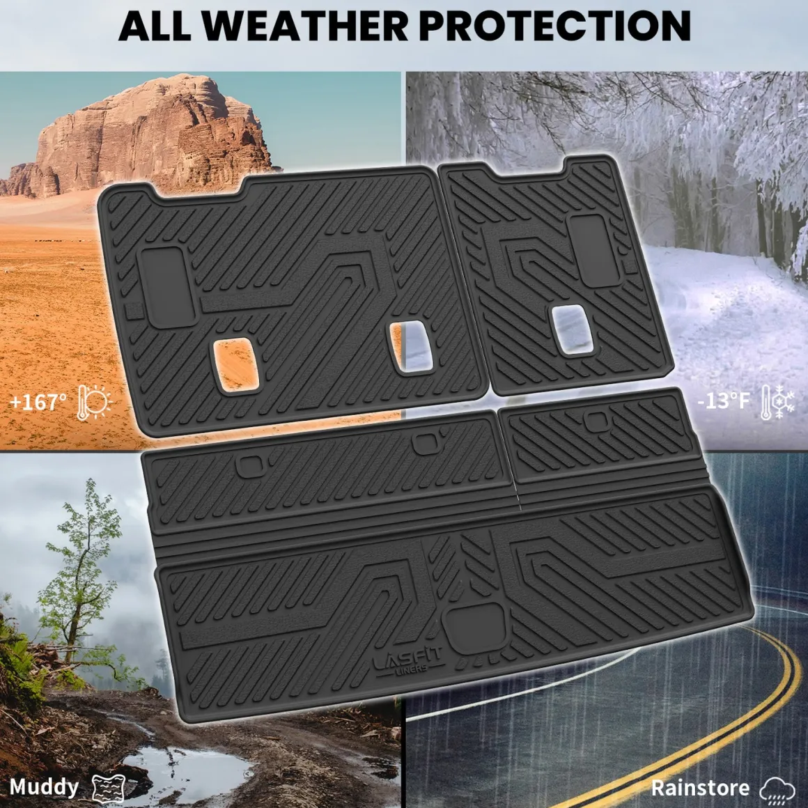 Fit for 2015-2020 Chevrolet Tahoe 7/8 Seats Floor Mats & Seatback & Cargo Mat