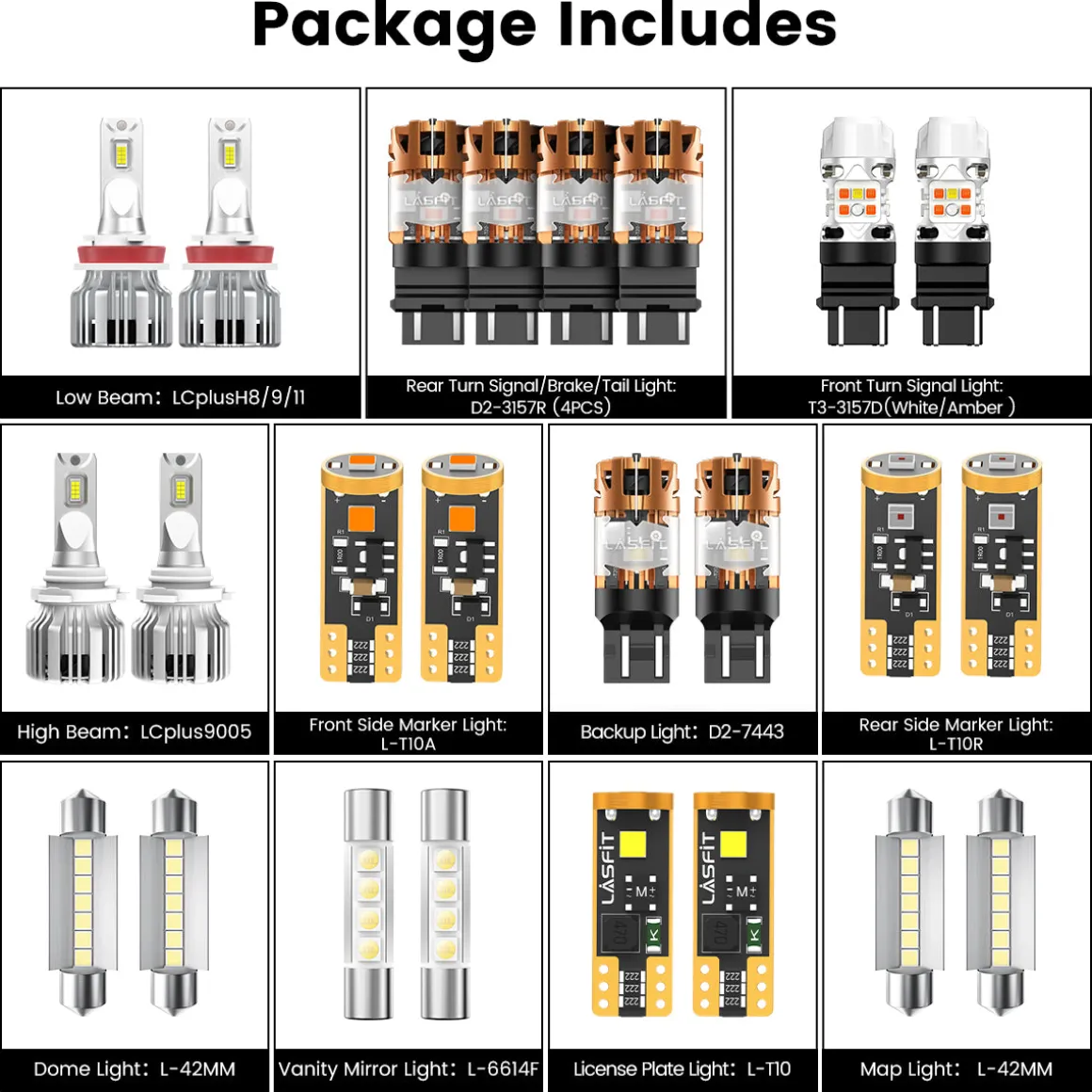 Fit for 2007-2014 Chevrolet Tahoe The Brightest LED Bulbs Upgrade