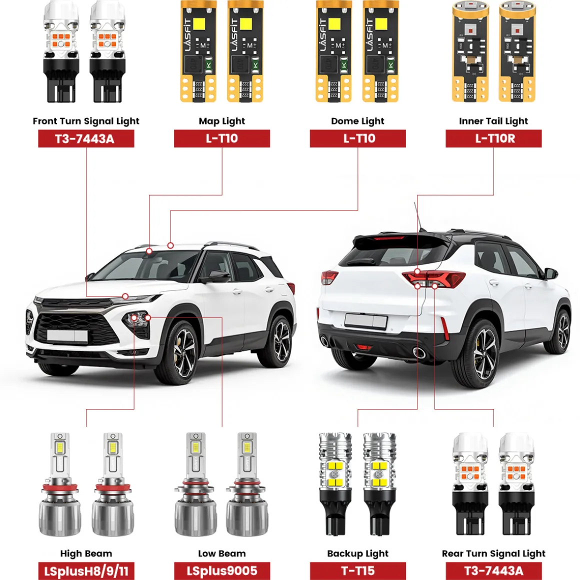 Fit for 2021-2023 Chevrolet Trailblazer The Brightest LED Bulbs Upgrade | Tested and Verified