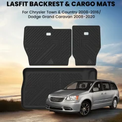 Fit for 2008-2016 Chrysler Town & Country Floor Mats or Cargo & Seatback Mats, Floor Mats Only Fit Stow 'N Go Bucket Seats (Standard)