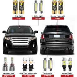 Fit for 2011-2014 Ford Edge The Brightest LED Bulbs Upgrade | Tested and Verified