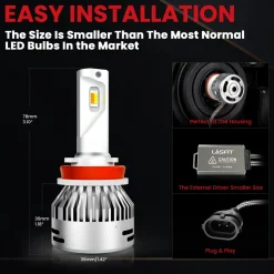 Fit for 2020-2022 Ford Escape The Brightest LED Bulbs Upgrade | Tested and Verified