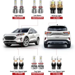Fit for 2020-2022 Ford Escape The Brightest LED Bulbs Upgrade | Tested and Verified