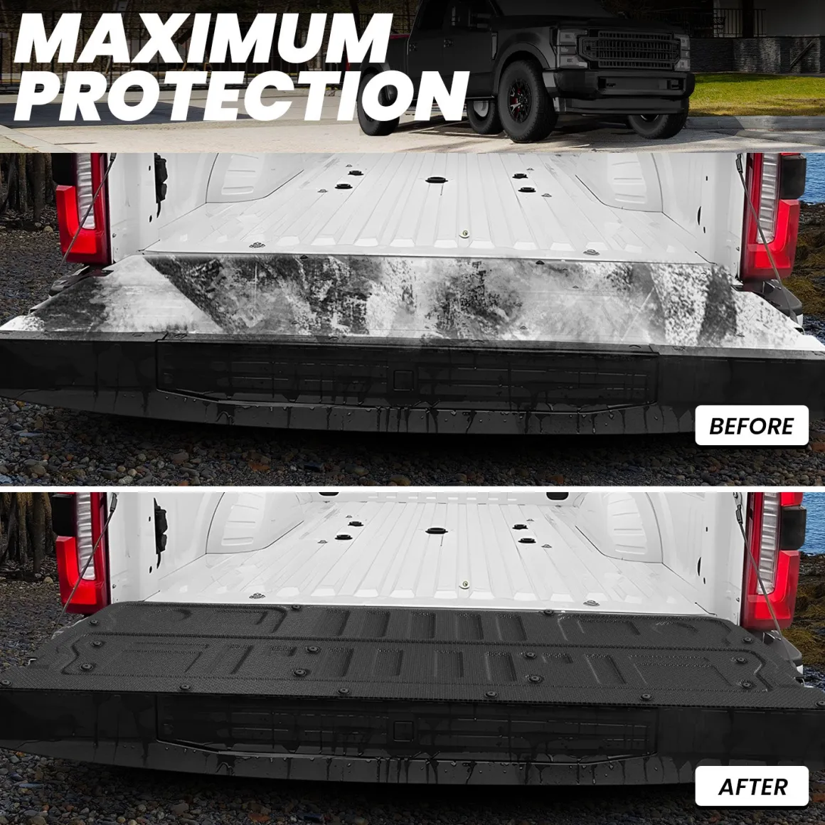 Fit for 2017-2026 Ford F-250 F-350 F-450 F-550 Super Duty Bed Mat or Tailgate Mat, Not Fit Drop-in liners