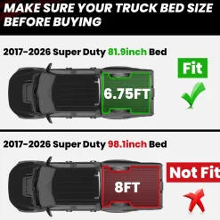 Fit for 2017-2026 Ford F-250 F-350 F-450 F-550 Super Duty Bed Mat or Tailgate Mat, Not Fit Drop-in liners