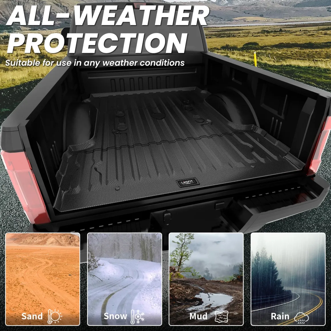 Fit for 2017-2026 Ford F-250 F-350 F-450 F-550 Super Duty Bed Mat or Tailgate Mat, Not Fit Drop-in liners