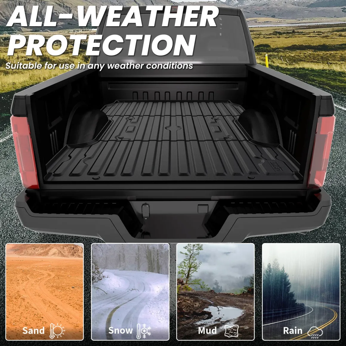 Fit for 2017-2026 Ford F-250 F-350 F-450 F-550 Super Duty Bed Mat or Tailgate Mat, Not Fit Drop-in liners