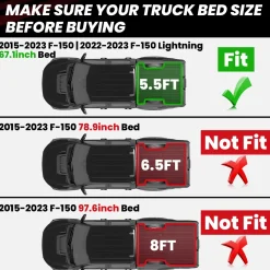 Fit for 2021-2023 Ford F-150 & F-150 Lightning Truck Bed Mat or Tailgate Mat, Not Fit Drop-in Liners