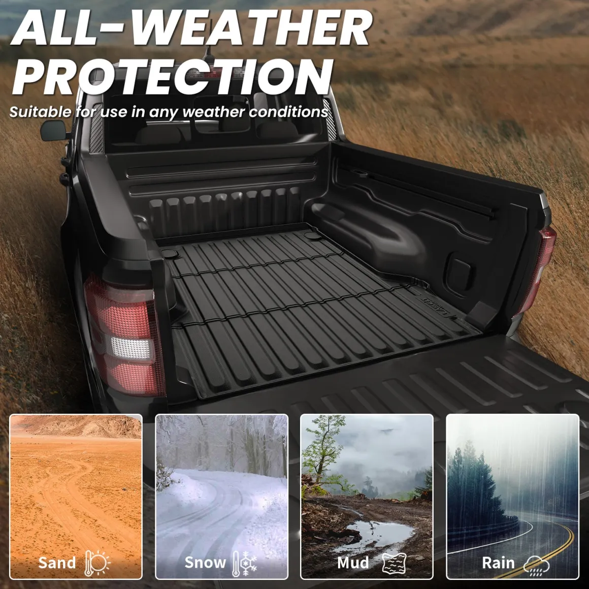 Fit for 2022-2026 Ford Maverick 4.5FT(54.4" ) Heavy Duty Truck Bed Mat or Tailgate Mat, Not Fit Drop-in liners