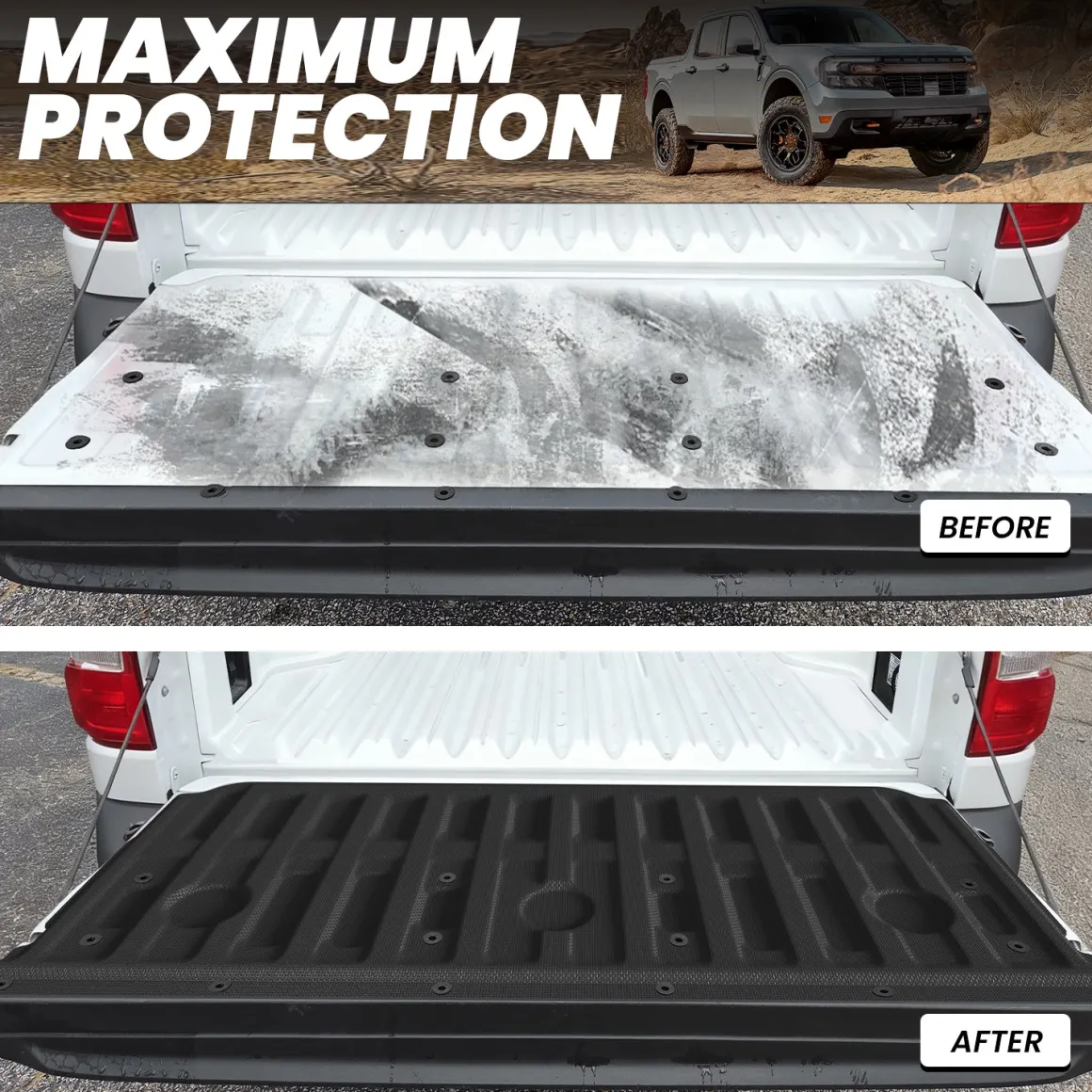 Fit for 2022-2026 Ford Maverick 4.5FT(54.4" ) Heavy Duty Truck Bed Mat or Tailgate Mat, Not Fit Drop-in liners