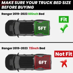 Fit for 2019-2023 Ford Ranger Custom Bed Mat or Tailgate Mat, Not Fit Drop-in liners