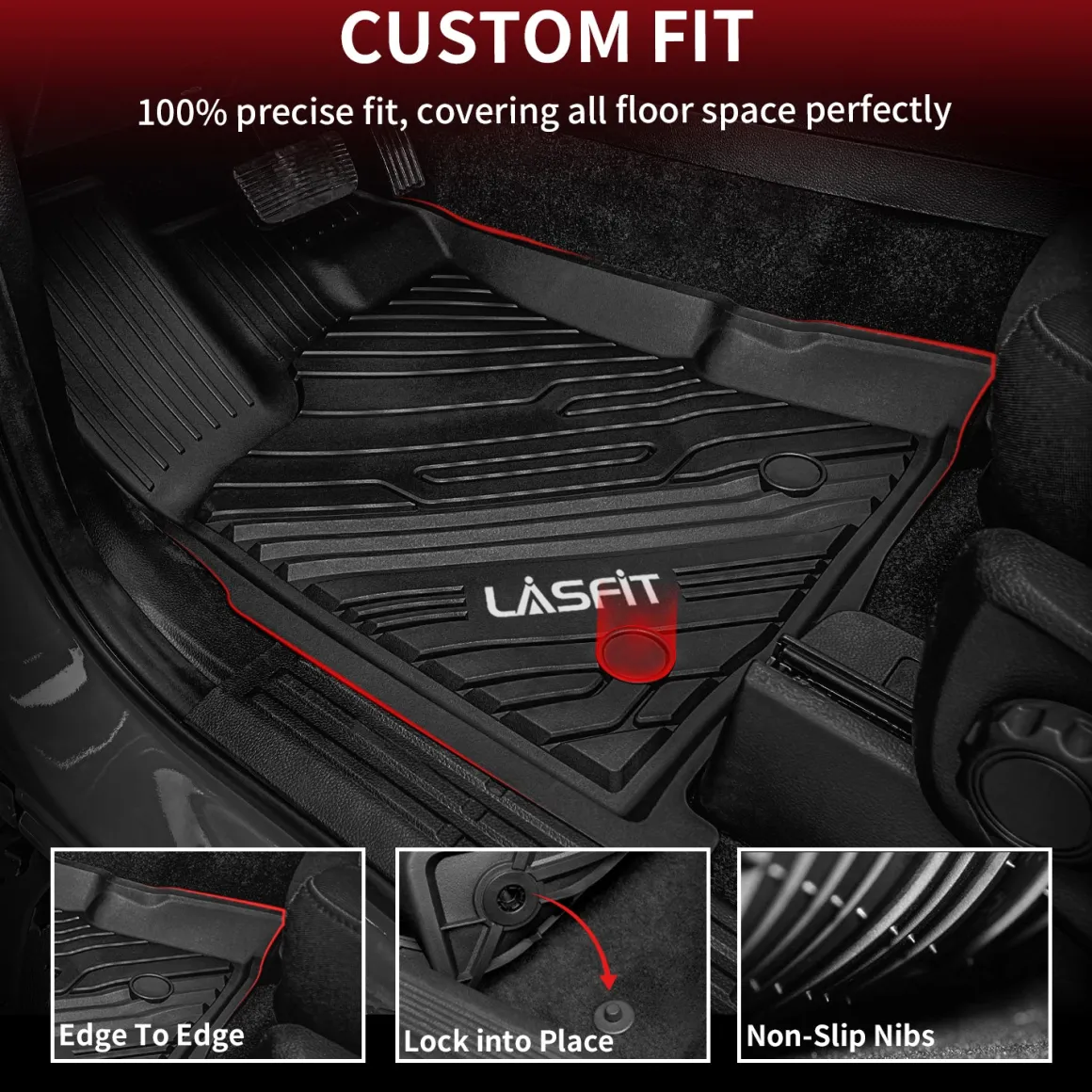 Fit for 2020-2023 Ford Ranger Floor Mats 1st & 2nd Row Seat, Fit SuperCrew ONLY