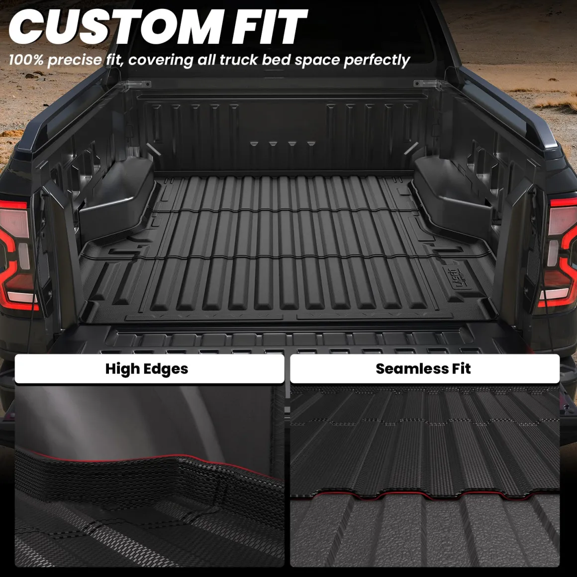 Fit for 2024-2026 Ford Ranger 5FT(59.6") Heavy Duty Truck Bed Mat or Tailgate Mat, Not Fit Drop-in liners