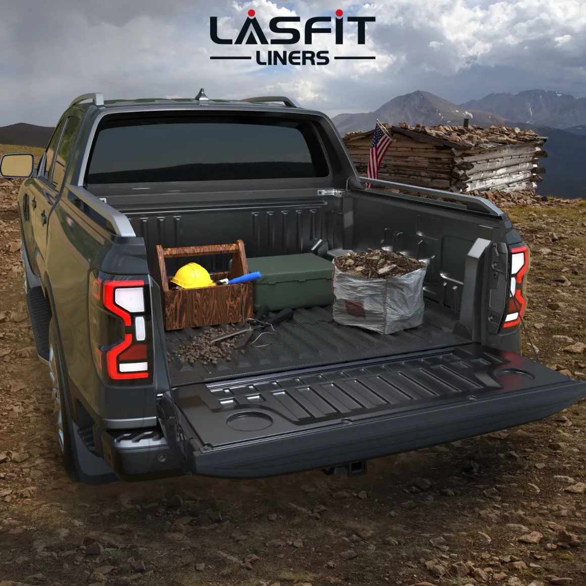 Fit for 2024-2026 Ford Ranger 5FT(59.6") Heavy Duty Truck Bed Mat or Tailgate Mat, Not Fit Drop-in liners